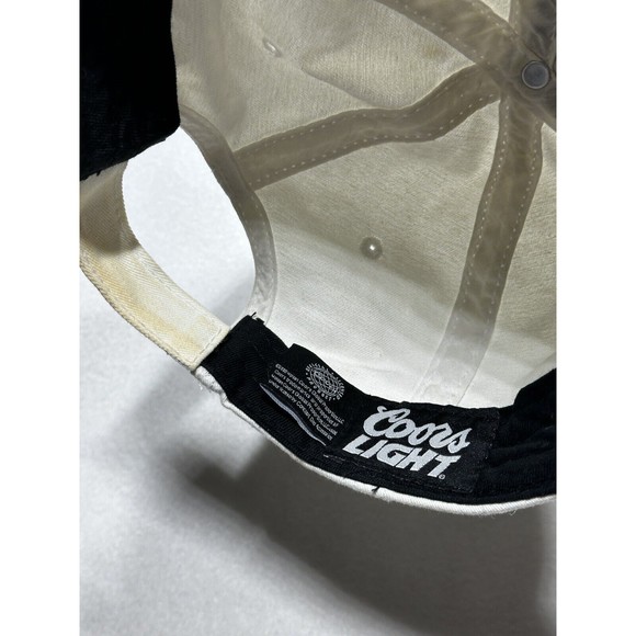 Coors Light Beer Hat Adult Black White Adjustable Strapback With Bottle Opener - Picture 6 of 14